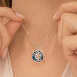 Collana personalizzata in cristallo d'argento con 1-2 pietre di nascita e iniziali, regalo di compleanno e anniversario per le donne.