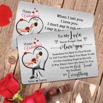 Personalised Heart Happy Valentine's Day Couple Promise Wallet Card with Names and Text Valentine's Day Anniversary Gift for Couples