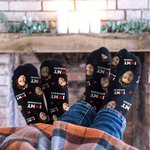 Personalised I Love My Boyfriend Girlfriend Photo Portrait Design Tube Socks Valentine's Day Anniversary Gift for Couple