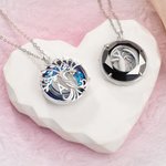 Collana personalizzata in cristallo d'argento con 1-2 pietre di nascita e iniziali, regalo di compleanno e anniversario per le donne.