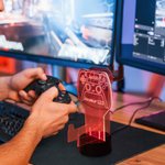 Support de manette de jeu personnalisé avec nom du joueur - Accessoire à LED ajustable - Cadeau d'anniversaire pour les amoureux de jeux vidéo