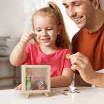 Hucha de madera transparente personalizada con nombre y texto Baby Shower Cumpleaños Día del Niño Regalo para niños