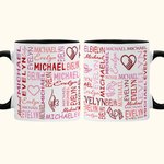 Personalisierte Name Cloud Heart Holding Hands 11oz Keramik-Becher mit Namen Geburtstag Valentinstag Jahrestag Geschenk für Paare