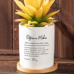 Personalized Difference Maker Planter Pot with Name and Bamboo Base Home Decor Appreciation Gift for Friends Family