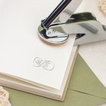 Personalized Monogram Floral Initials Book Embossing Stamp Hand Held Embosser with Name and Date Birthday Anniversary Gift for Bookworms Book Lovers