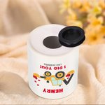 Personalised Cute Cartoon Excavator Ceramic Money Box with Name and Text Birthday Children's Day Gift for Kids