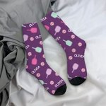 Personalized Pickleball Soft Adult Crew Socks Long Stockings with Name Game Day Birthday Gift for Pickleball Lovers