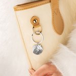 Calendrier photo gravé personnalisé Porte-clés rond avec breloque initiale en forme de coeur Cadeau d'anniversaire de Saint-Valentin pour couple