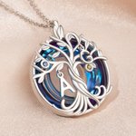 Collana personalizzata in cristallo d'argento con 1-2 pietre di nascita e iniziali, regalo di compleanno e anniversario per le donne.