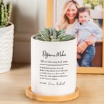 Personalized Difference Maker Planter Pot with Name and Bamboo Base Home Decor Appreciation Gift for Friends Family