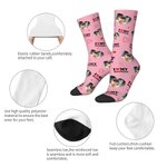 Personalised I Love My Boyfriend Girlfriend Photo Portrait Design Tube Socks Valentine's Day Anniversary Gift for Couple