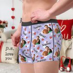 Perizoma personalizzato multicolore con cuore foto e nome divertente regalo di San Valentino compleanno per uomini per donne