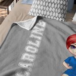 Personalisierte Mehrfarbige Fußball Cartoon Charakter Weiche Decke mit Namen und Nummer Haus Deko Spieltag Geburtstagsgeschenk für Fußball-Liebhaber
