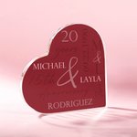 Personalizado Multicolor Aniversario Corazón Acrílico Placa con Nombre y Año Decoración del Hogar Día de San Valentín Aniversario Regalo para Pareja Familia