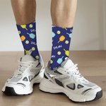 Personalized Pickleball Soft Adult Crew Socks Long Stockings with Name Game Day Birthday Gift for Pickleball Lovers