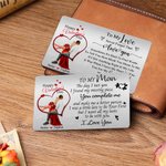 Personalised Heart Happy Valentine's Day Couple Promise Wallet Card with Names and Text Valentine's Day Anniversary Gift for Couples