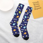 Personalized Pickleball Soft Adult Crew Socks Long Stockings with Name Game Day Birthday Gift for Pickleball Lovers