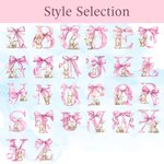 Personalisierte niedliche Ostern Hase rosa Bogen anfängliche große Canvas Tote Bag mit Namen und Ledergriff Ostern Geburtstag Geschenk für Frauen