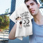 Personalized I Use This Towel to Clean My Balls Waffle Golf Towel with Cartoon Sport Man Hook Super Absorbent Golf Accessory Gift for Golf Lover Man