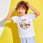 Personalised I Dig You Cartoon Excavator Kid T-shirt Sweatshirt with Name and Text Birthday Gift for Boys Girls