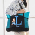 Sac de voyage personnalisé avec noms et pochette en maille Cadeau de voyage pour les femmes