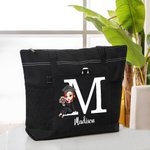 Sac de voyage personnalisé avec noms et pochette en maille Cadeau de voyage pour les femmes