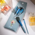 Croce personalizzata di nascita fiore trucco borsa pennelli con 8 pezzi pennelli addio al nubilato matrimonio Pasqua regalo cristiano per le donne ragazze