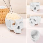 Personalized 3D Printed Gothic Skull Yarn Bowl Holder Storage with Name Knitting Supplies Accessories Home Decor Birthday Gift for Knitters