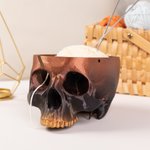 Personalized 3D Printed Gothic Skull Yarn Bowl Holder Storage with Name Knitting Supplies Accessories Home Decor Birthday Gift for Knitters