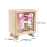 Personalisierte niedliche Ostern Hase Ei rosa Schleife anfängliche hölzerne klare Spardose Sparschwein mit Namen Ostern Party Bildungsgeschenk für Kinder