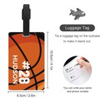 Etiqueta personalizada para bolsa de equipaje con diseño de baloncesto con nombre y número Accesorios de viaje para el día del partido Regalo de cumpleaños para los amantes del baloncesto 6