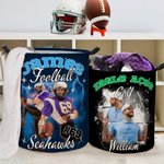 Personalisierte 1-5 Fotos Brillant Blitz Basketball Fußball Wasserdicht Wäscheaufbewahrung Korb mit Namen Geburtstag Housewarming Geschenk für Sportliebhaber