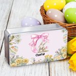Scatola di latta per biscotti personalizzata con iniziale e nome, regalo di compleanno di Pasqua per bambini, famiglia e amici.
