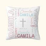 Nombre Personalizado Nube Cruz Suave Funda Almohada con Nombres Bebé Día del Bautizo Bienvenido Nacimiento Decoración del Hogar Regalo para los Nuevos Padres Familia