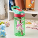 Personalized Cute Easter Bunny Pink Bow Initial Kid's Water Bottle with Name Easter Back to School Birthday Gift for Boys Girls
