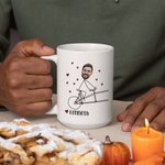 Personalised Couple Riding Bicycle Stick Figure Face Photo Mug with Name Valentine's Day Anniversary Gift for Couple