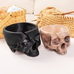 Personalized 3D Printed Gothic Skull Yarn Bowl Holder Storage with Name Knitting Supplies Accessories Home Decor Birthday Gift for Knitters