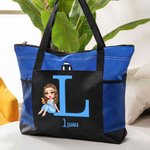 Sac de voyage personnalisé avec noms et pochette en maille Cadeau de voyage pour les femmes