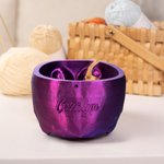 Personalized 3D Printed Gothic Skull Yarn Bowl Holder Storage with Name Knitting Supplies Accessories Home Decor Birthday Gift for Knitters