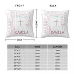 Nombre Personalizado Nube Cruz Suave Funda Almohada con Nombres Bebé Día del Bautizo Bienvenido Nacimiento Decoración del Hogar Regalo para los Nuevos Padres Familia
