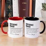 Personalised Difference Maker 11oz Ceramic Mug with Name Appreciation Birthday Gift for Leader Coworker Teacher