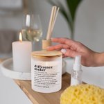 Personalised Difference Maker LED Candle Lamp Jar with Name and Wooden Lid Home Decor Appreciation Gift for Leader Coworker Teacher
