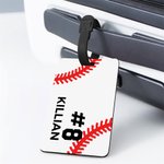Etiqueta de equipaje de béisbol personalizada con nombre Accesorios de viaje Regalo de cumpleaños para jugador de béisbol Amante del deporte