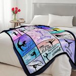 Personalized Rhythmic Gymnastics Design Soft Throw Blanket with Name Housewarming Birthday Gift for Gymnastics Lovers