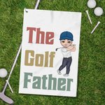 Personalizado El Golf Cartoon Character Waffle Toalla con Título y Gancho Portátil Cumpleaños Curso Accesorios Regalo para los amantes del golf