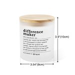 Personalised Difference Maker LED Candle Lamp Jar with Name and Wooden Lid Home Decor Appreciation Gift for Leader Coworker Teacher