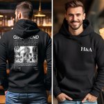 Personlig svartvit 1-10 fotokollage T-shirt Sweatshirt Hoodie med initialer Alla hjärtans dag Jubileumspresent för par