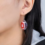 Orecchini da calcio personalizzati con numeri scintillanti Regalo di compleanno per gli amanti del calcio mamma
