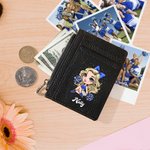 Personalized Cheerleading Girl Portable Genuine Leather Wallet Coin Purse with Name and 8 Card Holders Birthday Game Day Gift for Girls