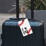 Etiqueta de equipaje de béisbol personalizada con nombre Accesorios de viaje Regalo de cumpleaños para jugador de béisbol Amante del deporte